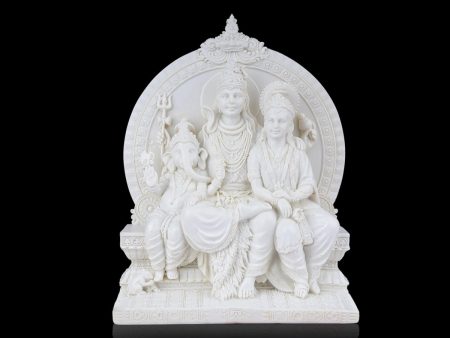 Shiv Family Murti - 8 x 6.5 Inches | Marble Dust Murti  Shiva Family Statue  Lord Shiva Family Idol for Pooja on Sale