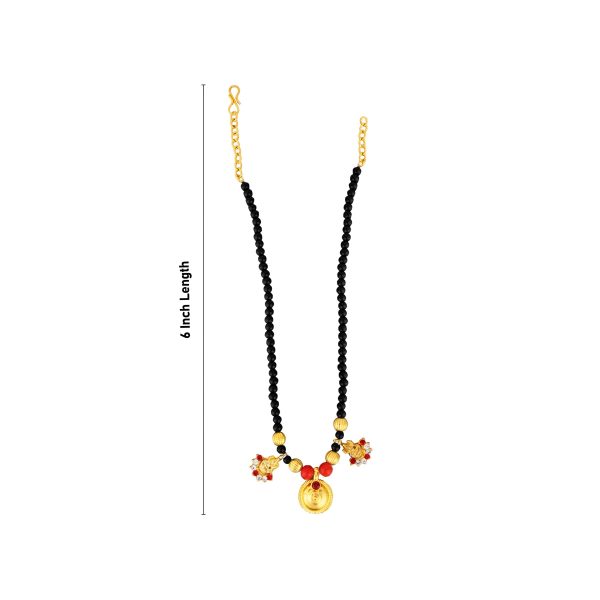 Mangal Sutra - 6 Inches | Gold Polish With Black Bead Mangalsutra  Black Beads Mangalya Chain for Deity Online now