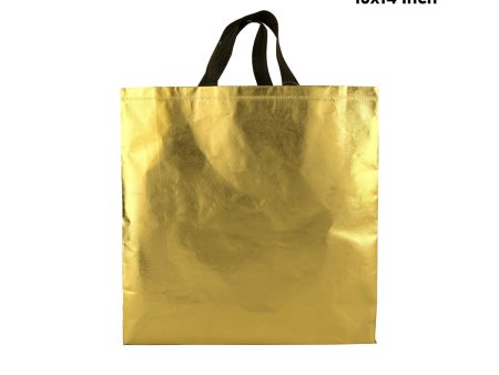 Shopping Bag With Handle - 16 x 14 Inches | Gold Colour Gift Bag For Sale