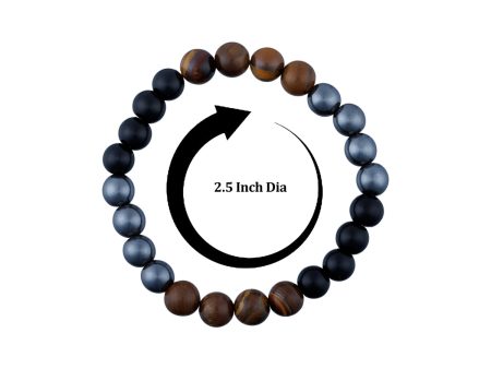 Hematite Bracelet - 2.5 Inches | Tiger Eye Bracelet  Black Obsidian Bracelet  Hand Band for Men & Women  30 Gms Cheap