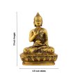 Buddha Statue Sitting On Flower Base - 5 x 3.5 Inches | Aluminium Buddha Murti  Gold Polish Buddha Idol for Home Online Hot Sale