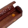 Agarbathi Stand - 2 x 12 Inches | Elephant Inlaid Design Dhoop Dhani  Wooden Design Incense Holder for Pooja Supply