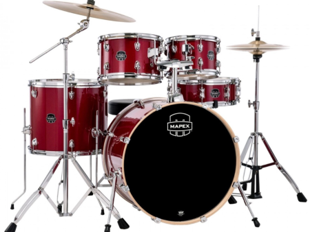 Mapex Venus Drum Kit Shell Pack w  Cymbals | 5pc 20 22  - Metallic Crimson Red Sale