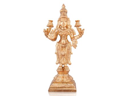 Lakshmi Idol - 5 x 2.5 Inches | Panchaloha Statue  Standing Laxmi Idol for Pooja  345 Gms Approx on Sale