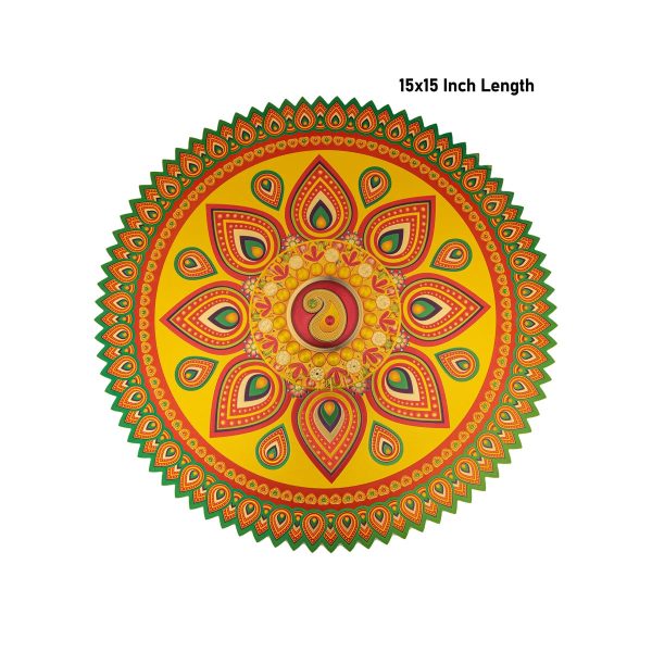 Rangoli Sticker - 15 x 15 Inches | Kolam Sticker  Muggulu Sticker  Readymade Rangoli Sticker for Floor Decor Supply