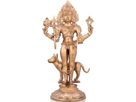 Shiva Statue - 5.5 x 3 Inches | Panchaloha Statue  Kala Bhairava Statue  Kaal Bhairav Statue for Pooja  360 Gms For Sale