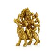 Durga Idol Sitting On Tiger - 4.5 x 3.5 Inches | Antique Brass Idol  Durga Murti for Pooja  490 Gms Approx Discount