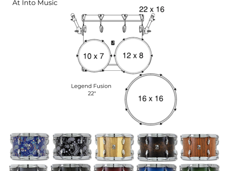 British Drum Company Legend Series 22  Fusion Drum Kit Cheap