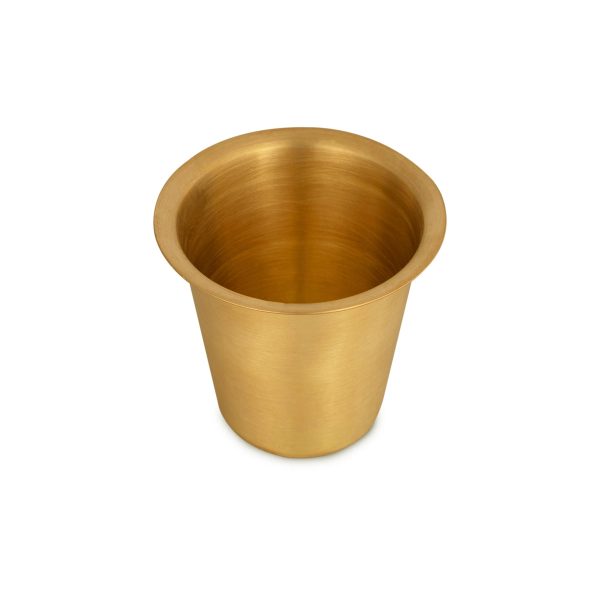 Coffee Dabara Set - 3 x 4 Inches | Brass Mat Polish Davara Tumbler Set  Davara Set for Home  200 Gms Approx Online Sale