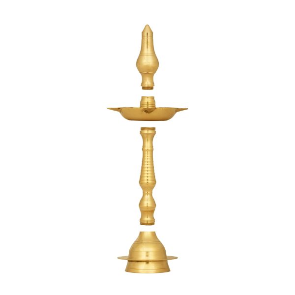 5 Face Kerala Vilakku - 13 x 4.75 Inches | Brass Kerala Kuthu Vilakku  Kerala Lamp for Pooja  480 Gms Approx Online now