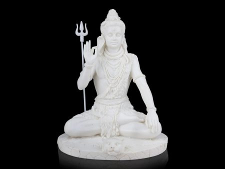 Shiv Murti - 10 x 7 Inches | Marble Dust Murti  Sitting Shiva Statue for Pooja Sale