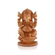 Ganesh Murti - 8 x 4.5 Inches | Vinayagar Statue  Wooden Statue  Flat Ganpati Statue for Pooja Online