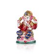 Ganesh Murti - 4 x 3 Inches | Aluminium Vinayagar Statue  Sitting Ganesha Statue  Painted Ganpati Murti for Pooja Online Sale