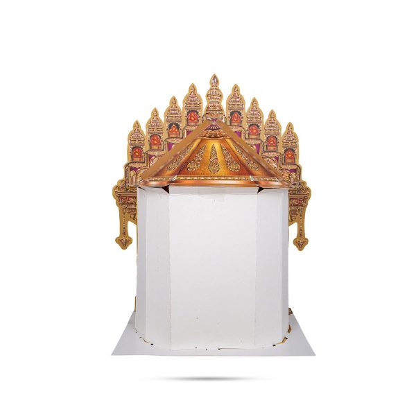 Ganpati Decoration Mandir - 11 x 9 Inches | Copper Temple Design Paper Mandir  Eco Friendly Mandir Decoration Hot on Sale