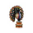 Chatter Peacock Statue - 3 x 3 Inches | Painted Peacock Idol  Wooden Statue for Home Decor Fashion