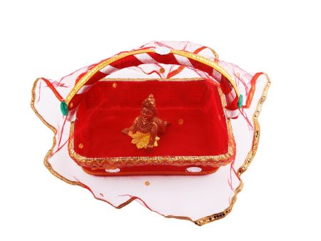 Krishna Carry Basket with Handle - 8 x 10 Inches | Tokri Basket for Laddu Gopal Hot on Sale