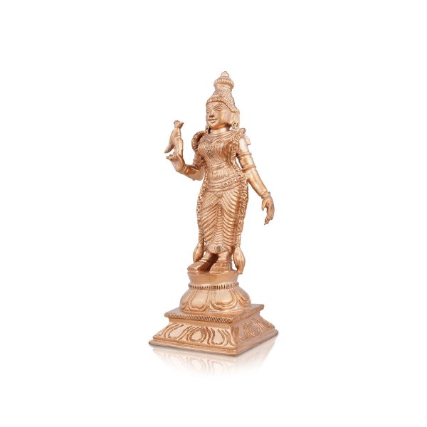 Meenakshi Amman Statue - 6 x 2.5 Inches | Panchaloha Statue  Standing Meenakshi Amman Idol for Pooja  440 Gms For Discount