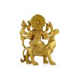 Durga Idol Sitting On Tiger - 4.5 x 3.5 Inches | Antique Brass Idol  Durga Murti for Pooja  490 Gms Approx Discount