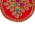 Thali Cover - 4 x 4 Inches | Velvet Pooja Aasan  Embroidery Design Puja Thali Cover for Pooja Online Hot Sale