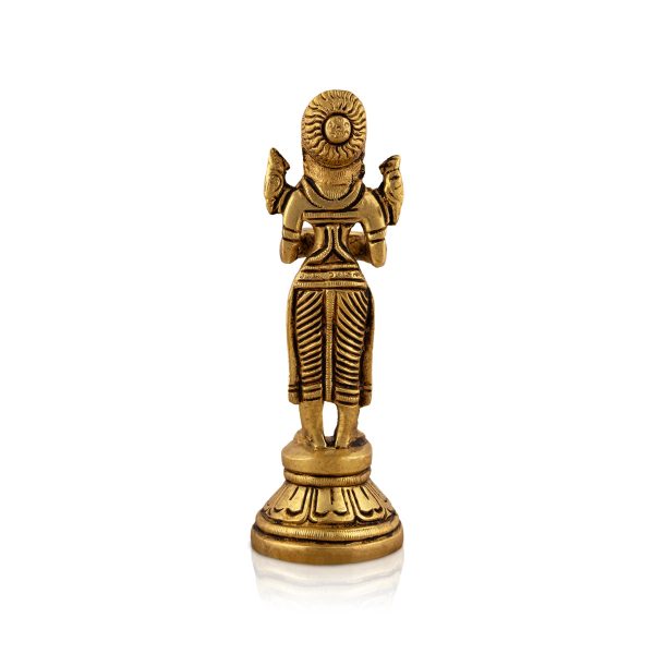 Welcome Lady With Lamp - 5 x 1.75 Inches | Antique Brass Lamp  Standing Lady With Deepam for Pooja  410 Gms on Sale