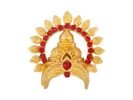 Half Crown With Arch - 2 x 1.75 Inches | Gold Polish Half Kiridam  Stone Half Mukut  Half Kireedam for Deity Supply