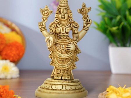 Balaji Idol - 5.5 x 3 Inches | Antique Brass Idol  Standing Venkateswara Swamy Idol for Pooja  790 Gms Approx Supply