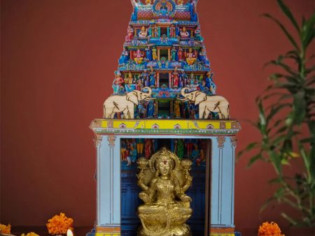 Lakshmi Idol with Temple - 8 x 4.75 Inches | Lakshmi Idol  Lakshmi Murti Mandir for Pooja Hot on Sale