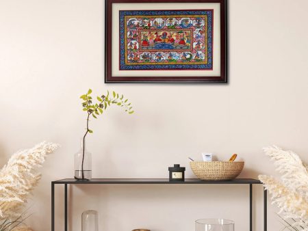 Pattachitra Painting Frame - 24 x 18 Inches | Krishna Leela Design Patachitra Painting  Hand Painted Frame for Home Online Sale