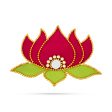 Rangoli Sticker - 3.5 x 2 Inches | Kolam Sticker  Lotus With Mirror Design Muggu Sticker for Pooja Online