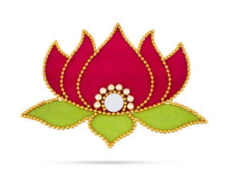 Rangoli Sticker - 3.5 x 2 Inches | Kolam Sticker  Lotus With Mirror Design Muggu Sticker for Pooja Online