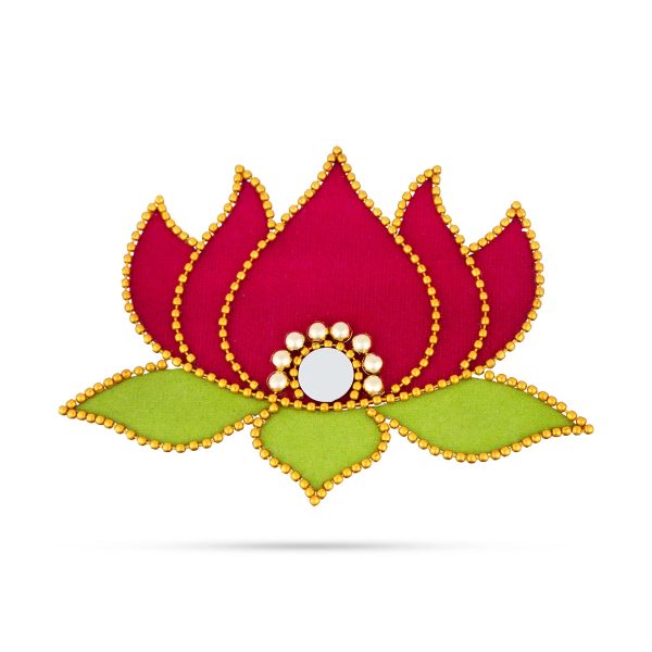 Rangoli Sticker - 3.5 x 2 Inches | Kolam Sticker  Lotus With Mirror Design Muggu Sticker for Pooja Online