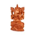 Ganesh Murti - 6 x 4 Inches | Wooden Statue  Sitting Vinayaka Statue  Ganpati Murti for Pooja For Discount