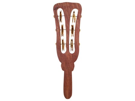 Khartal Instrument With 12 Brass Jingles - 10.5 x 3.5 Inches | Wooden Hand Percussion Cymbals for Bhajan Sale