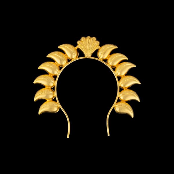 Hair Arch - 3 x 3.5 Inches | Gold Polish Jewellery  Mango Design Hair Accessory  Artificial Jewellery for Deity Fashion