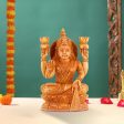 Lakshmi Idol Sitting On Lotus - 6 x 4 Inches | Wooden Statue  Lakshmi Murti  Laxmi Idol for Pooja Online now