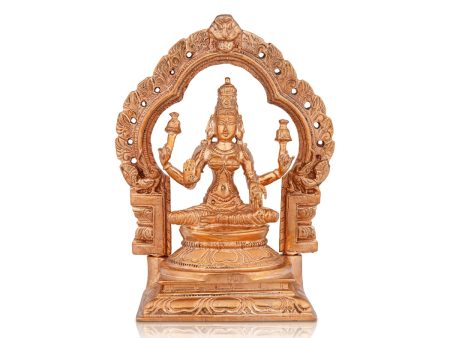 Lakshmi Idol With Arch - 5 x 3.5 Inches | Panchaloha Statue  Sitting Laxmi Idol for Pooja  580 Gms Approx Online Hot Sale