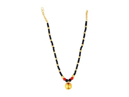 Mangal Sutra - 5 Inches | Fancy Mangalsutra  Gold Polish With Black Beads Mangalsutra Chain for Deity Online Hot Sale