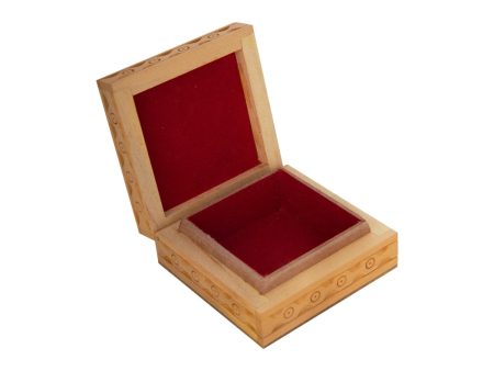 Wooden Jewellery Box - 3 x 3 Inches | Trinket Box  Storage Box  Gem Stone Box for Women Online now