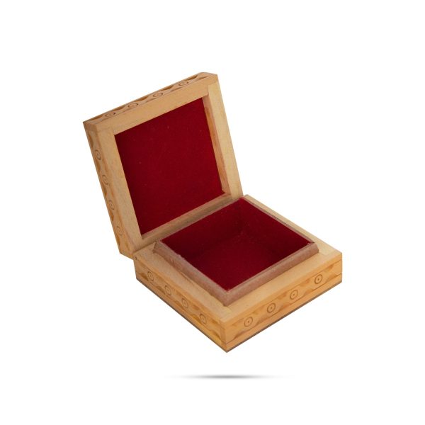 Wooden Jewellery Box - 3 x 3 Inches | Trinket Box  Storage Box  Gem Stone Box for Women Online now