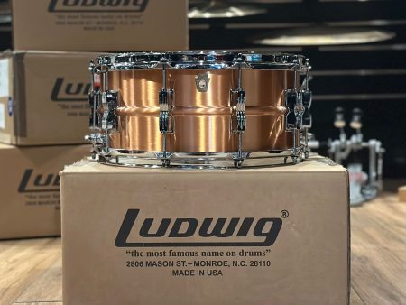 Ludwig 14x6.5” Acro Copper Snare Drum Online Sale