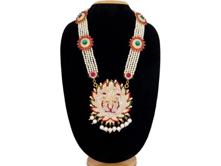 Moti Haram - 21 Inches | Stone Haram with Locket  Jewellery for Deity Assorted Colour & Designs Online Hot Sale