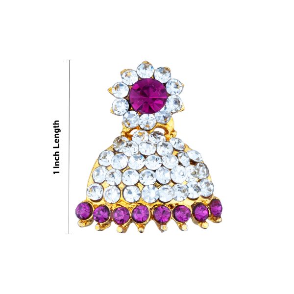 Stone Earring Pair - 1 Inch | Stud Earring  Stone Karnapathiram for Deity  5 Gms Approx Online Sale