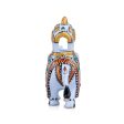 Elephant Statue - 3 x 3.5 Inches | Aluminium White Ambari Elephant  Painted Elephant Sculpture for Home Decor For Cheap