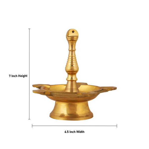 Brass Lamp  - 6.75  Inches |  Hanging Diya  Thooku Vilakku  Latkan Hanging 5 Face Deep for Home Fashion