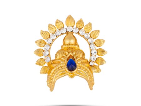 Half Kireedam With Arch - 2 x 1.75 Inches | Half Kiridam With Arch  Gold Polish Half Crown  Stone Mukut for Deity For Cheap