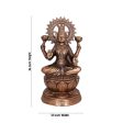 Lakshmi Idol Sitting On Lotus - 24 x 12 Inches | Copper Oxidised Laxmi Idol  Laxmi Murti for Pooja  4.340 Kgs Hot on Sale