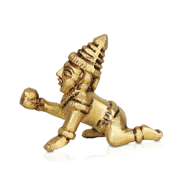 Crawling Krishna Murti - 1.5 x 1 Inches | Antique Brass Idol  Crawling Krishnan Statue for Pooja  40 Gms Approx For Cheap