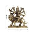 Durga Idol With 8 Hands Sitting On Lion - 3.5 x 3 Inches | Antique Brass Idol  Durga Maa Idol for Home  400 Gms Discount