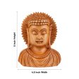 Buddha Bust Statue - 5 x 4.5 Inches | Wooden Statue  Buddha Idol  Buddha Murti for Pooja Discount