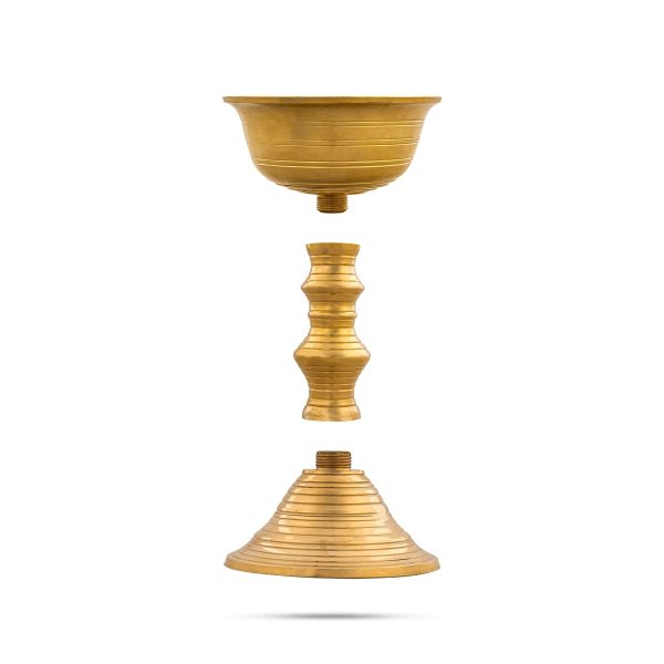 Kalanchi Diya - 8.5 x 5.25 Inches | Brass Lamp  Brass Deepam  Kalanjiam Diya for Pooja  1.510 Kgs Approx Hot on Sale